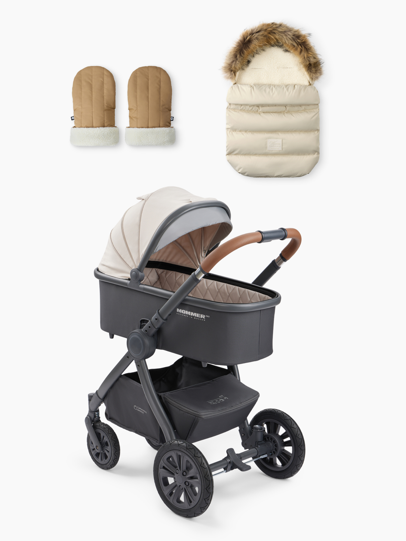 2011632e51f048c1a8a2356145faab00 Set "Warm" with Mommer Pro stroller color - Beige - Image 1